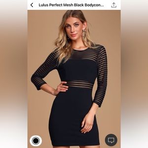 Lulus perfect mesh black bodycon dress